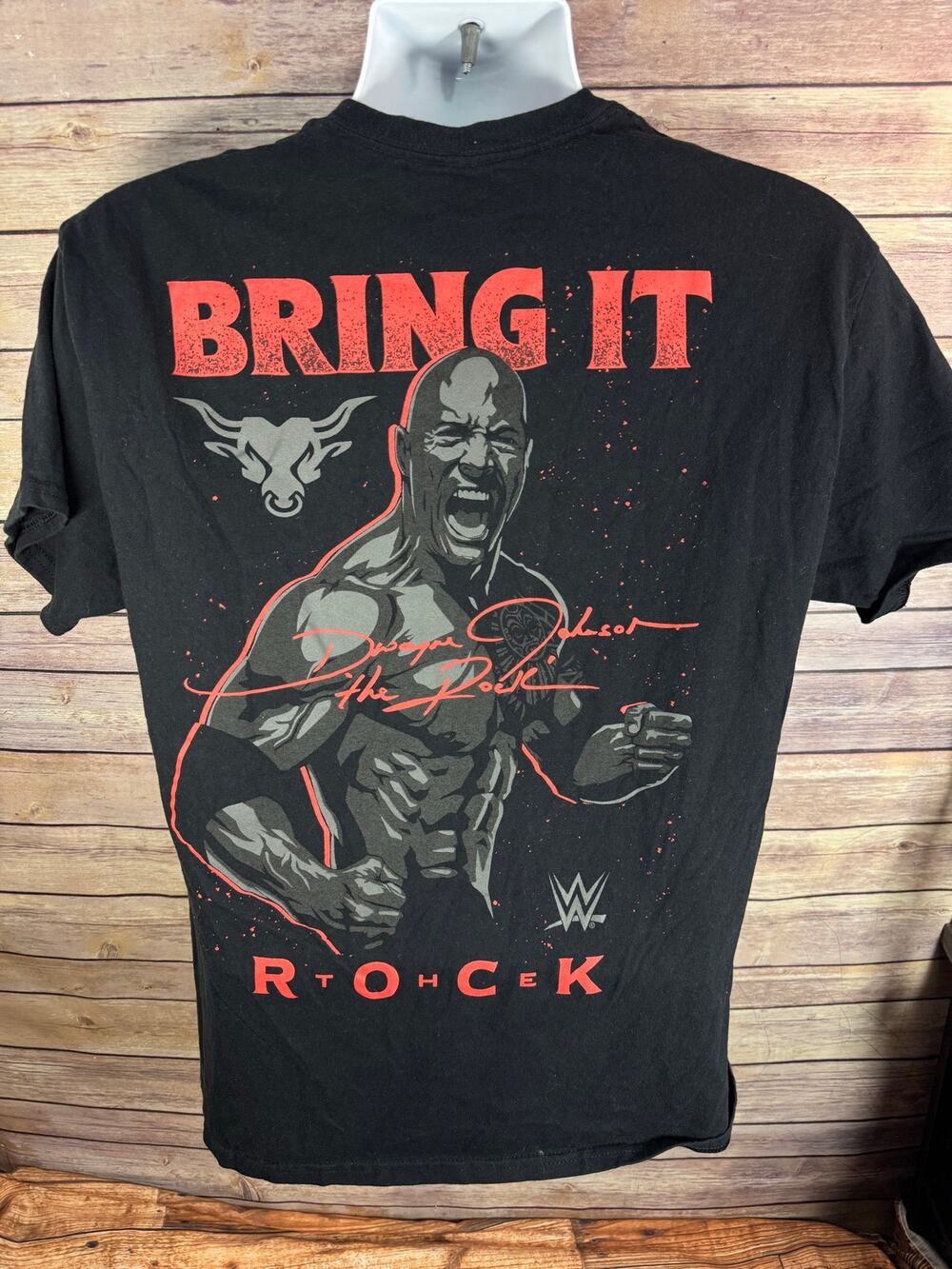 Ripple Junction The Rock Bring It Black T-Shirt Large WWE Attitude Era